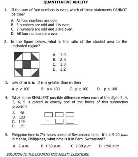 Philippine Science High School Entrance Exam .